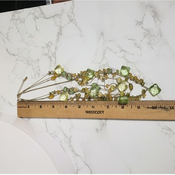 F1 Goldtone Multi-Strand Resin Beaded Necklace - Picture 4 of 5